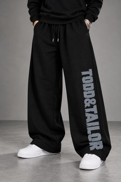 Men’s Premium Cotton Baggy Fit Black Track Pant