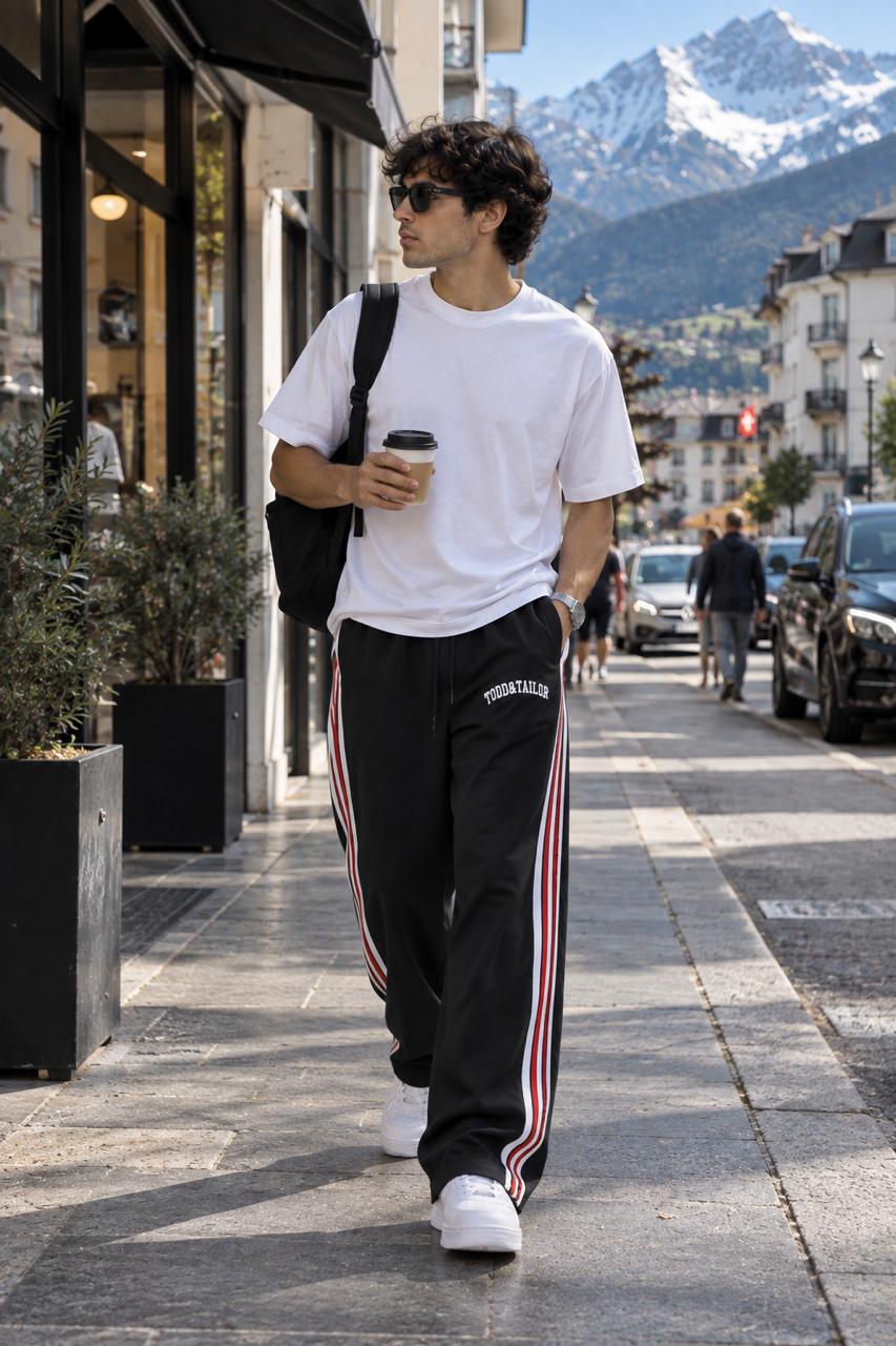 Men’s Premium Baggy Fit Black Track Pants
